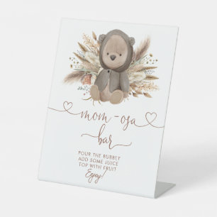 Signe De Table Boho Bear Baby shower Mom-osa Bar