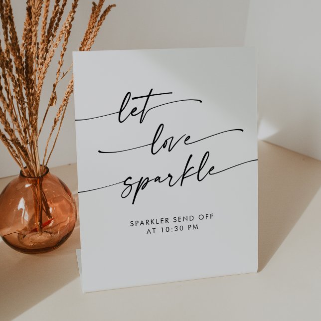 Signe De Table Boho Black and White Sparkler Envoyer Mariage (Boho Black and White Sparkler Send Off Wedding Pedestal Sign)