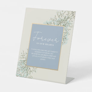Signe De Table Boho Bleu Poussiéreux Mariage Mémorial