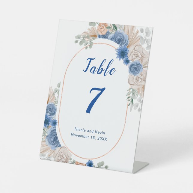 Signe De Table Boho Blue Pampas Grandes (Recto)