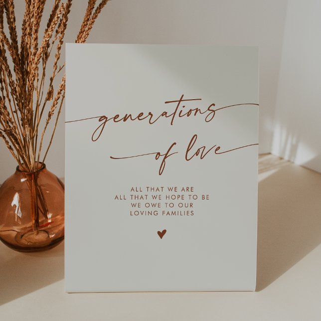 Signe De Table Boho Bohemian Cream Generations of Love Mariage (Créateur téléchargé)