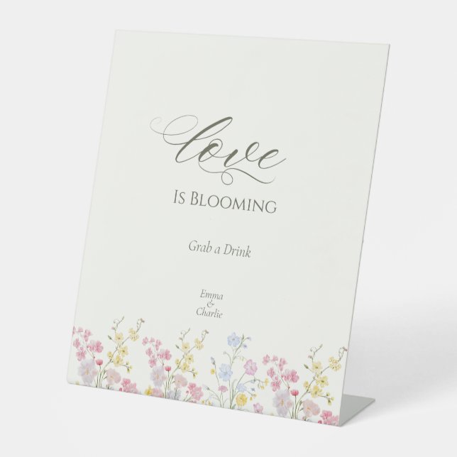 Signe De Table Boho Botanical Wildflower Wedding table top sign (Recto)