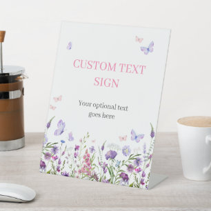 Signe De Table Boho Butfly Fleur sauvage Baby shower personnalisé