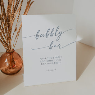 Signe De Table Boho Chic Ardoise Bleu Bubbly Bar Mariage
