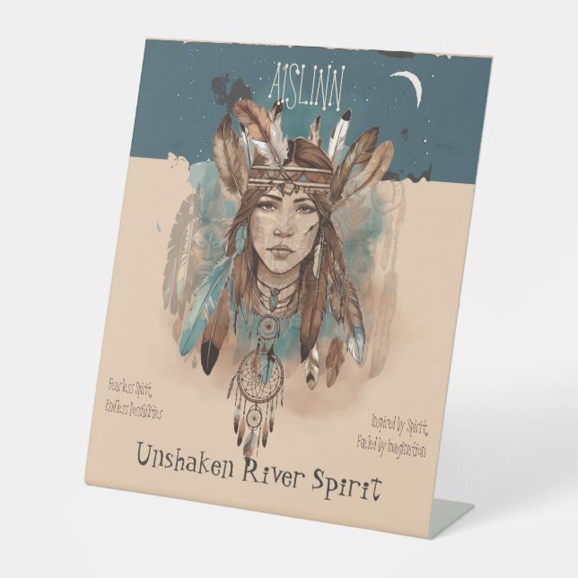 Signe De Table Boho Chic  Artwork de Fearless Girl (Recto)