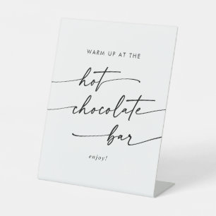 Signe De Table Boho Chic Bar à chocolat chaud noir et blanc
