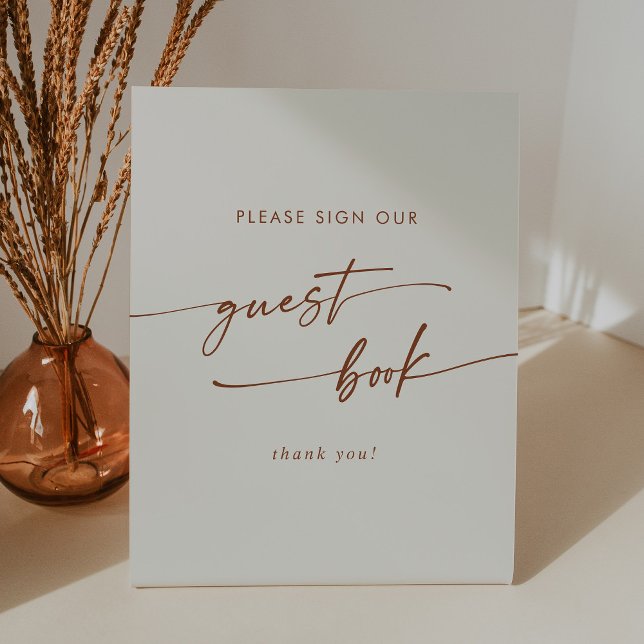 Signe De Table Boho Chic Bohemian Cream Mariage livre d'hôtes (Créateur téléchargé)
