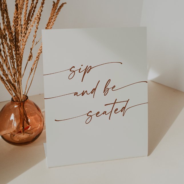 Signe De Table Boho Chic Bohemian Cream Sip Be Seed Mariage (Créateur téléchargé)