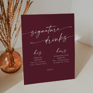 Signe De Table Boho Chic Bourgogne Rouge Mariage Signature Boisso