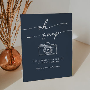 Signe De Table Boho Chic Dark Navy Blue Oh Snap Mariage Hashtag