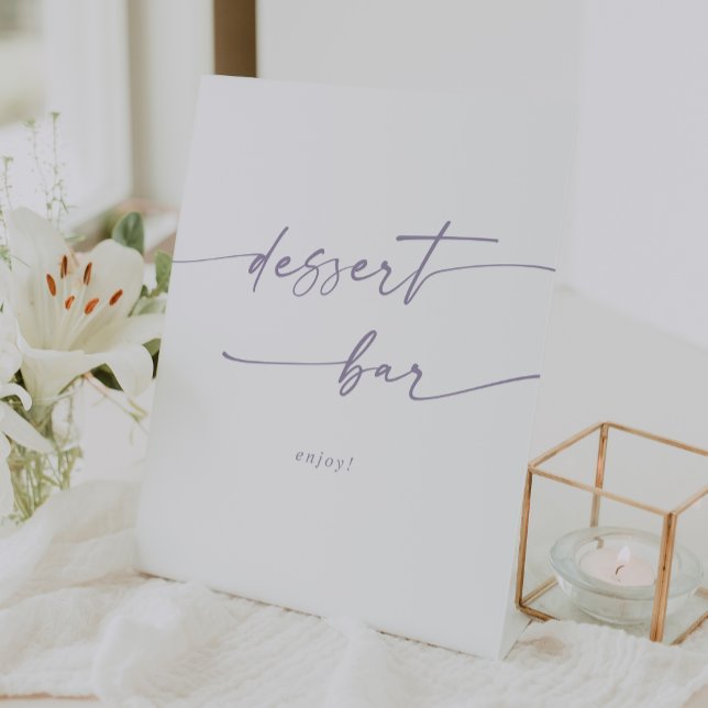 Signe De Table Boho Chic Dusty Purple Dessert Bar Mariage (Boho Chic Dusty Purple Dessert Bar Wedding Pedestal Sign)