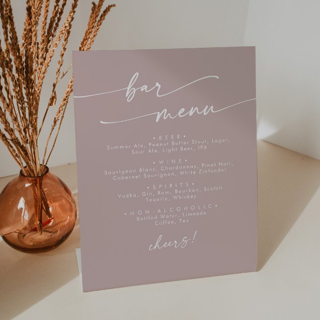 Signe De Table Boho Chic Dusty Rose Rose Mariage Bar (Créateur téléchargé)