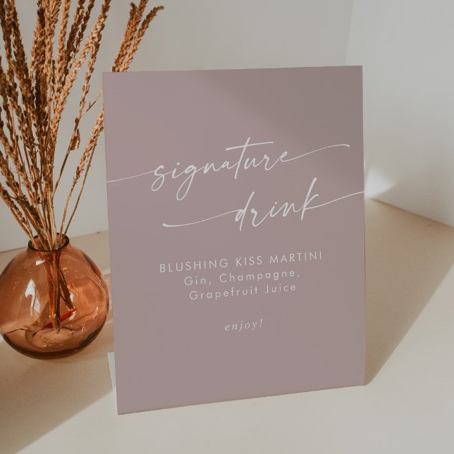 Signe De Table Boho Chic Dusty Rose rose Mariage Signature Boisso (Créateur téléchargé)