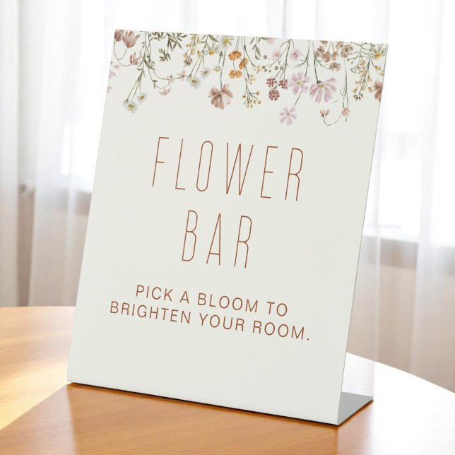 Signe De Table Boho Chic Fleur sauvage Baby shower Bar Flower (Créateur téléchargé)