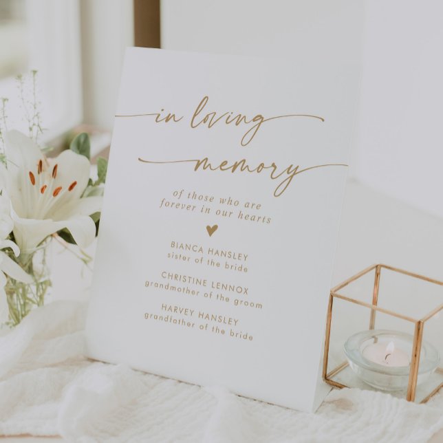 Signe De Table Boho Chic Gold et Mariage blanc en mémoire d'amour (Créateur téléchargé)