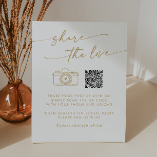 Signe De Table Boho Chic Gold et White Partagez le code QR Love