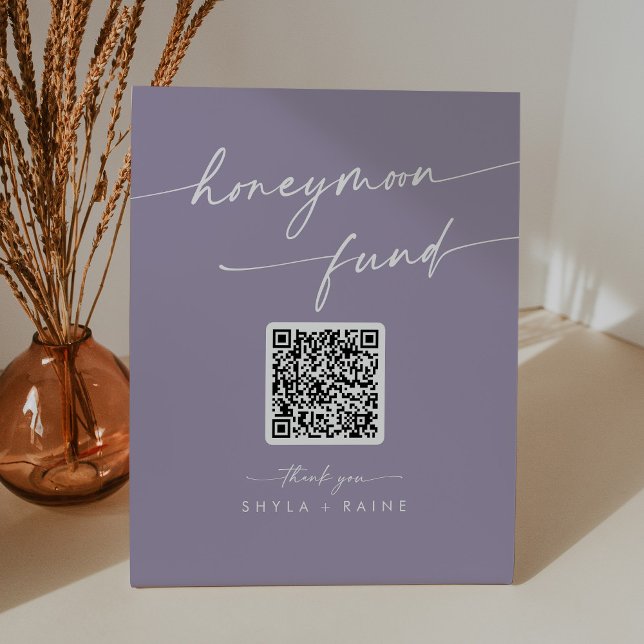 Signe De Table Boho Chic Lavender Purple Mariage Honmoon Fund (Créateur téléchargé)