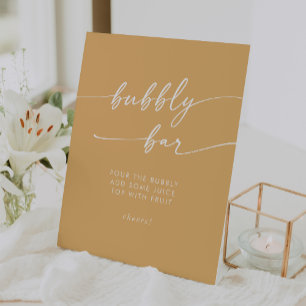 Signe De Table Boho Chic Marigold Jaune Bubbly Bar Mariage