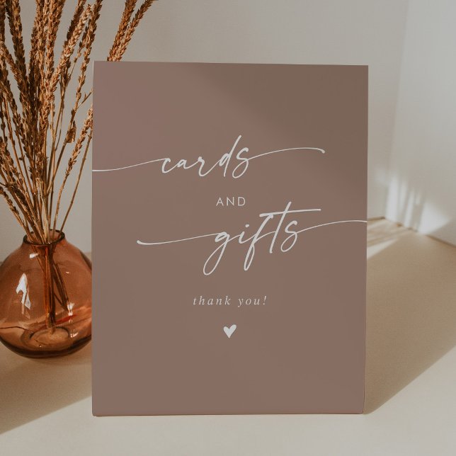 Signe De Table Boho Chic Neutral Taupe Cartes de Mariage et Cadea (Créateur téléchargé)