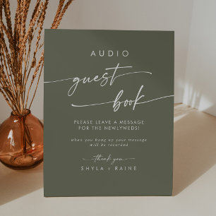 Signe De Table Boho Chic Olive Green Audio Mariage