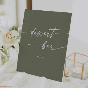 Signe De Table Boho Chic Olive Green Dessert Bar Mariage