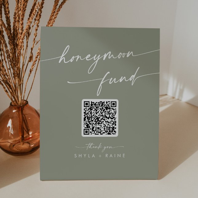 Signe De Table Boho Chic Sage Green Mariage Fonds pour lune de mi (Créateur téléchargé)