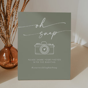 Signe De Table Boho Chic Sage Green Oh Snap Mariage Hashtag