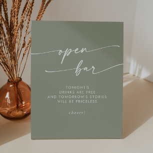 Signe De Table Boho Chic Sage Green Open Bar Mariage