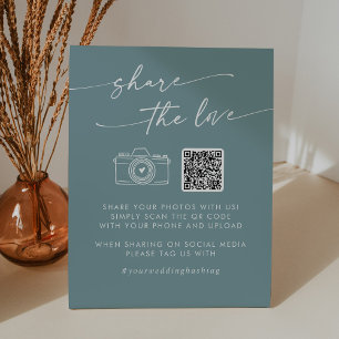 Signe De Table Boho Chic Seafoam Turquoise Partagez le code QR d'