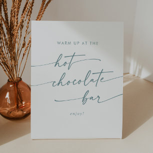 Signe De Table Boho Chic Turquoise et blanc Hot Chocolat Bar