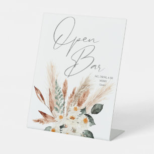 Signe De Table Boho Cuivre Pampas & Beige Floral Open Bar