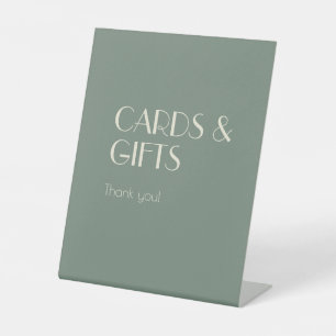 Signe De Table Boho Deco d'automne Cartes et cadeaux Sage Green