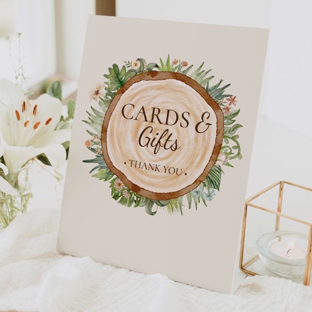 Signe De Table Boho Dinosaur Baby shower beige Cartes et Cadeaux (Créateur téléchargé)