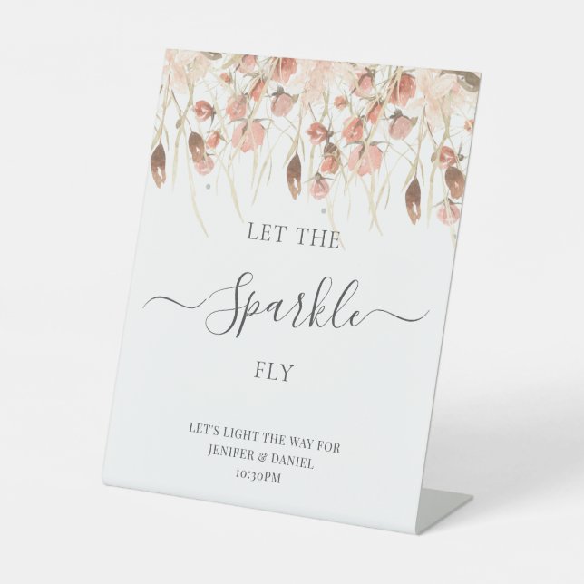 Signe De Table Boho Dried Watercolor Floral Wedding (Recto)