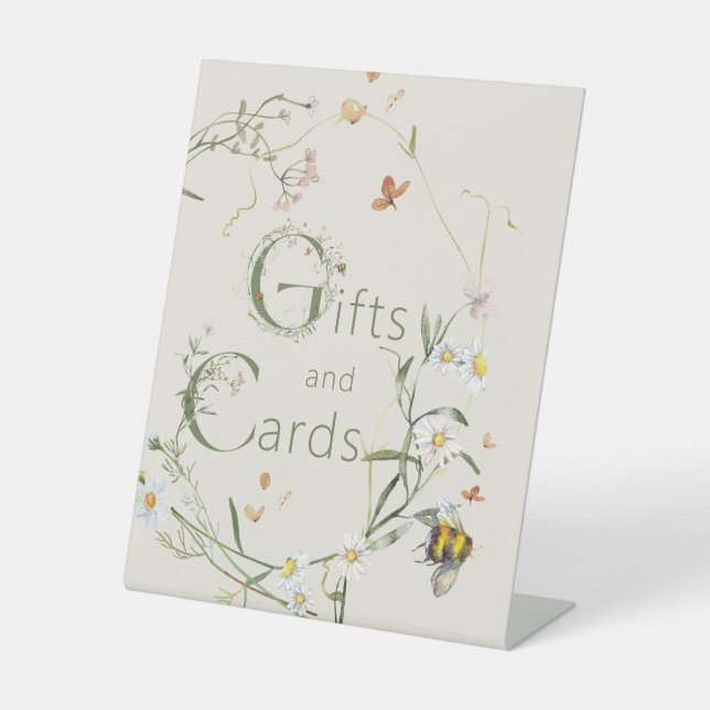 Signe De Table Boho Fleur sauvage Bee Fête des mariées Cadeaux et (Recto)