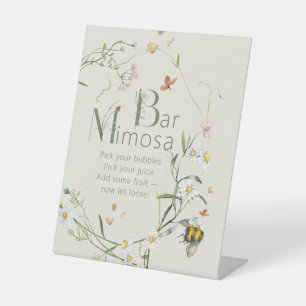 Signe De Table Boho Fleur sauvage Bee Fête des mariées Mimosa Bar