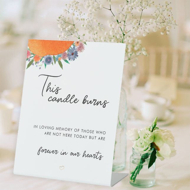 Signe De Table Boho Floral Cette Bougie Brûle Dans La Mémoire Amo (Créateur téléchargé)