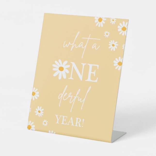 Signe De Table Boho Floral Daisy Super Anniversaire Anniversaire  (Recto)