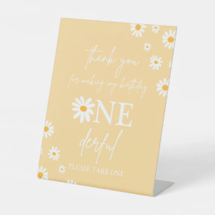 Signe De Table Boho Floral Daisy Super fête d'anniversaire Favori