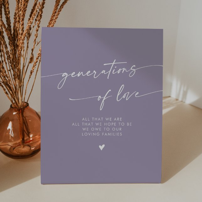 Signe De Table Boho Lavender Purple Generations of Love Mariage (Créateur téléchargé)