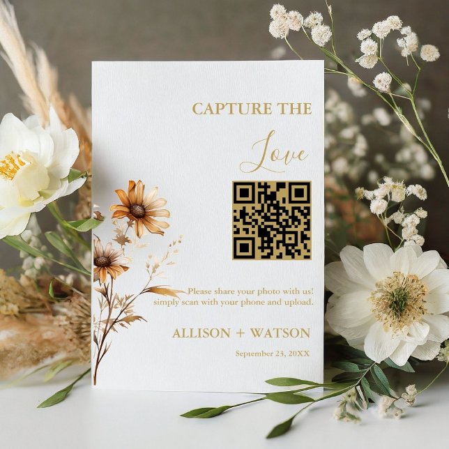 Signe De Table Boho mariage Capture amour code QR mariage photo (Créateur téléchargé)