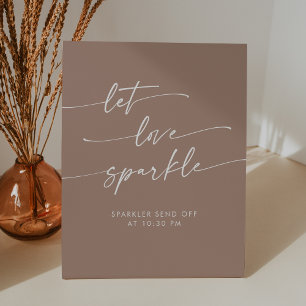 Signe De Table Boho Neutral Taupe Sparkler Envoyer Mariage