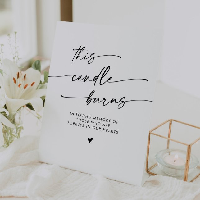 Signe De Table Boho Noir et blanc Cette bougie brûle le mémorial (Créateur téléchargé)