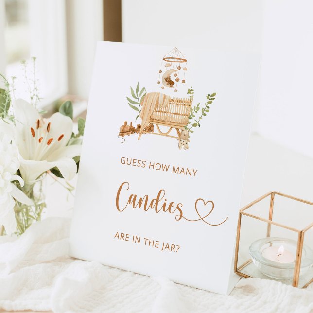 Signe De Table Boho nursery Devinez combien de bonbons (Créateur téléchargé)
