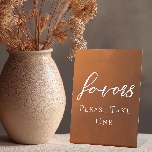 Signe De Table Boho Orange Brûlé Automne Mariage Accueil Faveurs (Créateur téléchargé)