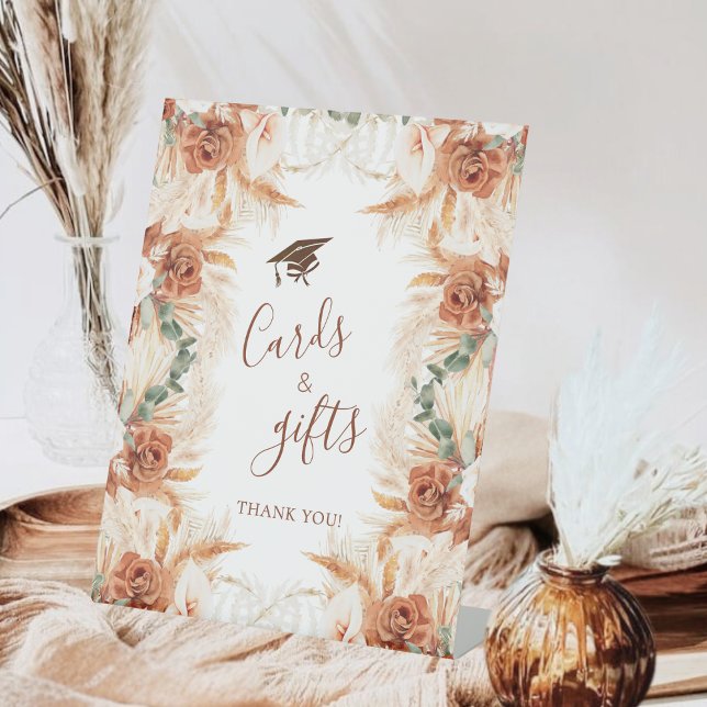 Signe De Table Boho Pampas Graduation Cartes et Cadeaux (Créateur téléchargé)