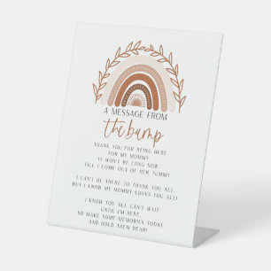Signe De Table Boho Rainbow Message du Bump Baby Sign