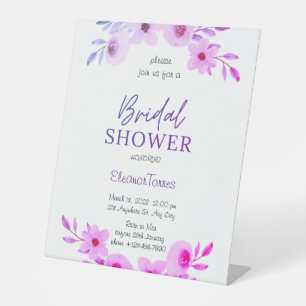 Signe De Table Boho rose douche à nuptiale fleurie