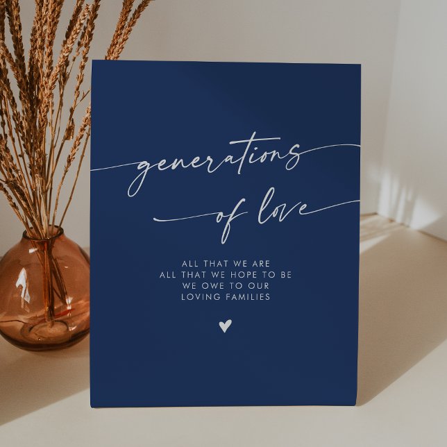 Signe De Table Boho Royal Blue Generations of Love Mariage (Créateur téléchargé)