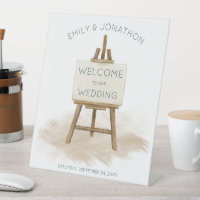 Boho Rustic Easel Bienvenue au Mariage